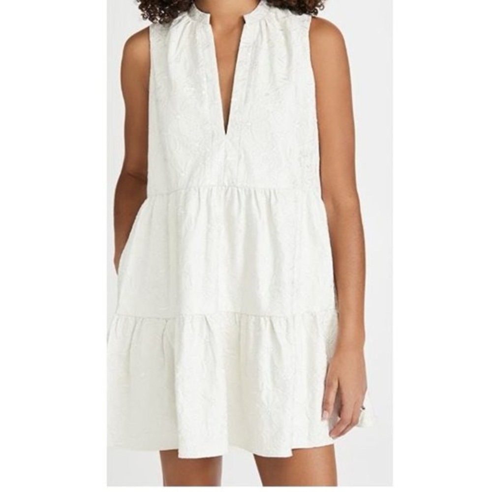Amanda Uprichard Rylee vegan white leather with embroidered flowers 🤍BNWT